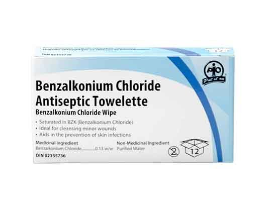 Antiseptic Wound Cleansing Towellete CSA Type 1 Personal First Aid Kits