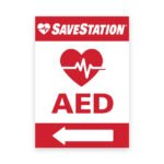 SaveStation Indoor AED Directional Sign, Left, Indoor