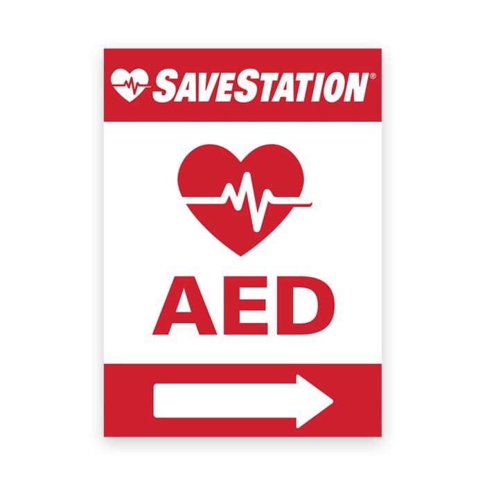 SaveStation Indoor AED Directional Sign, Right, Indoor