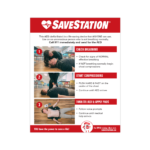SaveStation Indoor CPR/AED Instructional Wall Sign